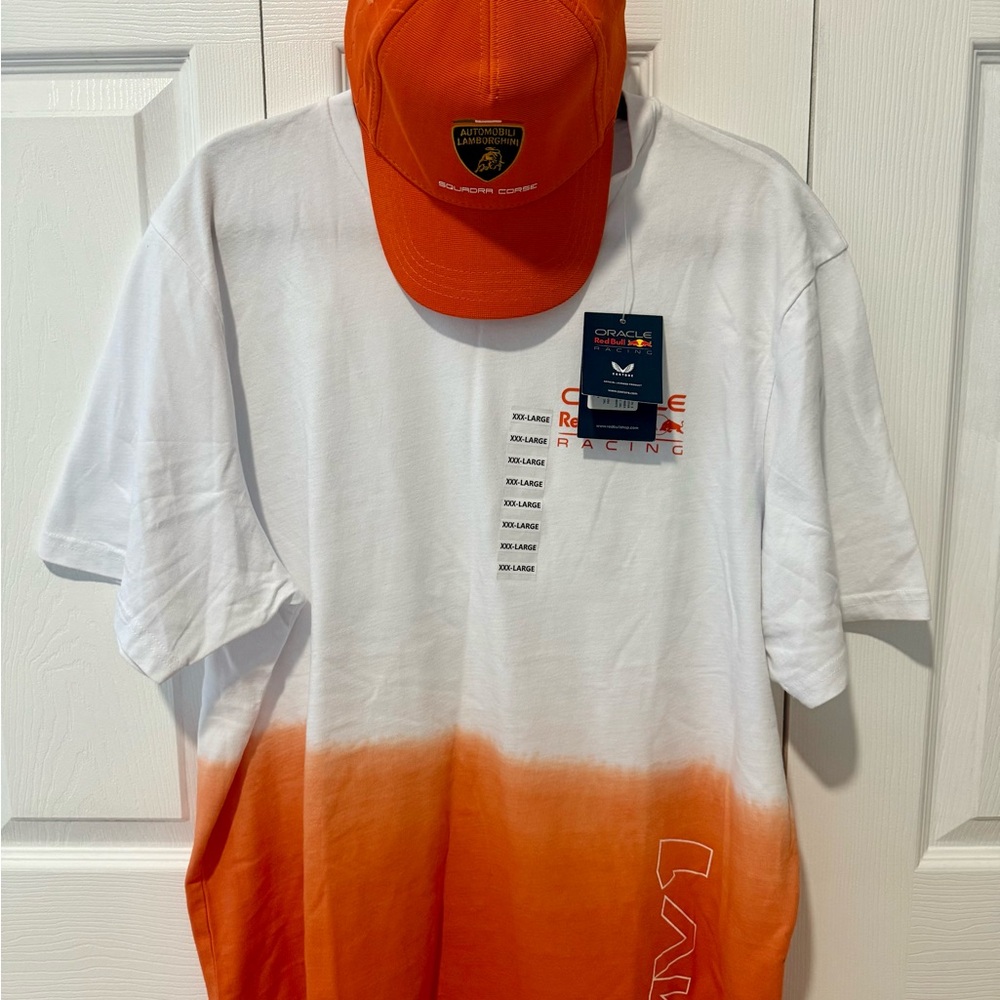 Formula 1 Orange and White Racing Tee & Hat Bundle
